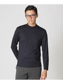 【ウォッシャブル】ウールプレーティングモックネックTシャツ Paul Stuart ポール・スチュアート トップス カットソー・Tシャツ ホワイト グレー ブラウン ネイビー【送料無料】[Rakuten Fashion]