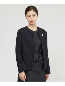 ラメツイード ジャケット Paul Stuart ポール・スチュアート ジャケット・アウター ノーカラージャケット ネイビー【送料無料】[Rakuten Fashion]