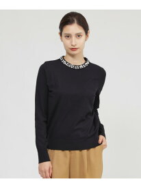 【Nikkei magazine/eclat掲載】【ウォッシャブル】ビジューニット プルオーバー Paul Stuart ポール・スチュアート トップス ニット ネイビー グレー【送料無料】[Rakuten Fashion]