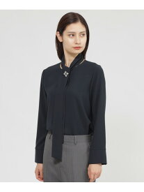 【Nikkei magazine掲載】【ウォッシャブル】ヴィーナスバックサテン ブラウス Paul Stuart ポール・スチュアート トップス シャツ・ブラウス ホワイト ネイビー【送料無料】[Rakuten Fashion]