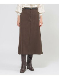 【Nikkei magazine掲載】ウールダブルサテン スカート Paul Stuart ポール・スチュアート スカート その他のスカート ブラウン ブルー【送料無料】[Rakuten Fashion]