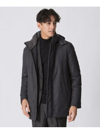 ウールフランネルシェルダウンコート Paul Stuart ポール・スチュアート ジャケット・アウター ダウンジャケット・ダウンベスト ネイビー グレー【送料無料】[Rakuten Fashion]