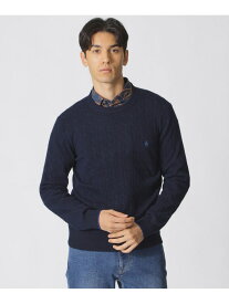 【WEB・一部店舗限定】ミニケーブル柄クルーネックセーター Paul Stuart ポール・スチュアート トップス ニット ブルー ベージュ ネイビー【送料無料】[Rakuten Fashion]