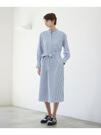 【SALE／47%OFF】【ウォッシャブル】ドレープストライプ ワンピース Paul Stuart ポール・スチュアート ワンピース・ドレス ワンピース ブルー ブラウン【RBA_E】【送料無料】[Rakuten Fashion]