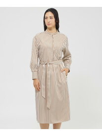 【SALE／53%OFF】【ウォッシャブル】ドレープストライプ ワンピース Paul Stuart ポール・スチュアート ワンピース・ドレス ワンピース ブルー ブラウン【RBA_E】【送料無料】[Rakuten Fashion]