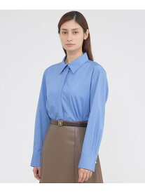 【ウォッシャブル】コットンブロード ブラウス Paul Stuart ポール・スチュアート トップス シャツ・ブラウス ホワイト ブルー【送料無料】[Rakuten Fashion]