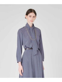 【ウォッシャブル】幾何学プリントジャガード ブラウス Paul Stuart ポール・スチュアート トップス シャツ・ブラウス イエロー ネイビー【送料無料】[Rakuten Fashion]