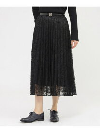 【ウォッシャブル】オーガンジーフロッキー スカート Paul Stuart ポール・スチュアート スカート その他のスカート ブラック ベージュ【送料無料】[Rakuten Fashion]