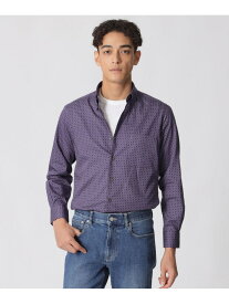 ジオメトリック柄長袖ボタンダウンシャツ Paul Stuart ポール・スチュアート トップス シャツ・ブラウス パープル ネイビー【送料無料】[Rakuten Fashion]