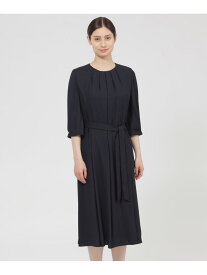 【SALE／16%OFF】【ウォッシャブル】バックサテンジョーゼット ワンピース Paul Stuart ポール・スチュアート ワンピース・ドレス ワンピース ブルー ネイビー【RBA_E】【送料無料】[Rakuten Fashion]