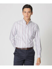 マルチストライプ柄ボタンダウンシャツ Paul Stuart ポール・スチュアート トップス シャツ・ブラウス ブルー パープル【送料無料】[Rakuten Fashion]