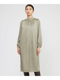 【ウォッシャブル】デュアルサークルプリント ワンピース Paul Stuart ポール・スチュアート ワンピース・ドレス ワンピース ネイビー ベージュ【送料無料】[Rakuten Fashion]