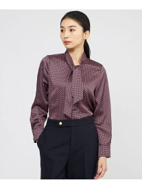 【Nikkei magazine掲載】【ウォッシャブル】デュアルサークルプリント ブラウス Paul Stuart ポール・スチュアート トップス シャツ・ブラウス ベージュ ネイビー【送料無料】[Rakuten Fashion]