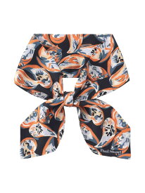 【ウォッシャブル】ペイズリー柄プリント クラバッティーノ Paul Stuart ポール・スチュアート ファッション雑貨 マフラー・ストール・ネックウォーマー ブラウン ネイビー【送料無料】[Rakuten Fashion]