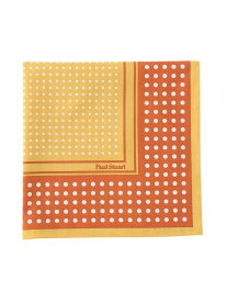 ドット柄プリントハンカチ Paul Stuart ポール・スチュアート ファッション雑貨 ハンカチ・ハンドタオル イエロー レッド グレー ブルー[Rakuten Fashion]