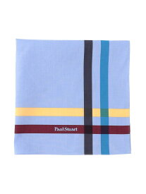 カラーラインプリントハンカチ Paul Stuart ポール・スチュアート ファッション雑貨 ハンカチ・ハンドタオル イエロー パープル グレー ブルー[Rakuten Fashion]
