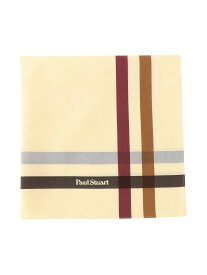 カラーラインプリントハンカチ Paul Stuart ポール・スチュアート ファッション雑貨 ハンカチ・ハンドタオル イエロー パープル グレー ブルー[Rakuten Fashion]
