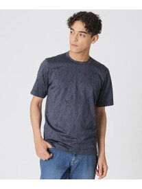 【SALE／25%OFF】リーフ柄ジャカードTシャツ(半袖) Paul Stuart ポール・スチュアート トップス カットソー・Tシャツ ネイビー ホワイト【RBA_E】【送料無料】[Rakuten Fashion]