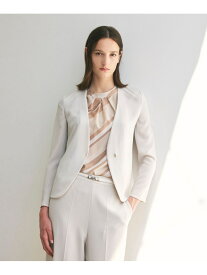 【ウォッシャブル】ライトジョーゼット ジャケット Paul Stuart ポール・スチュアート ジャケット・アウター ノーカラージャケット ベージュ ブラック【送料無料】[Rakuten Fashion]