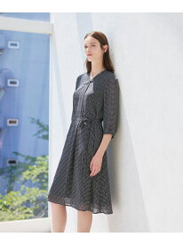 【ウォッシャブル】格子プリント ワンピース Paul Stuart ポール・スチュアート ワンピース・ドレス ワンピース ネイビー ブルー【送料無料】[Rakuten Fashion]