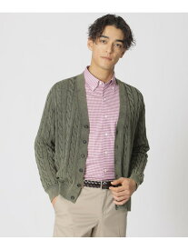 【SALE／74%OFF】フェーデットケーブルカーディガン Paul Stuart ポール・スチュアート トップス ニット カーキグリーン ネイビー【RBA_E】【送料無料】[Rakuten Fashion]