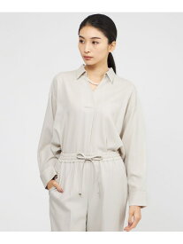 【eclat掲載】【防しわ性】ウォッシャブルストレッチ ブラウス Paul Stuart ポール・スチュアート トップス シャツ・ブラウス グレー ホワイト【送料無料】[Rakuten Fashion]