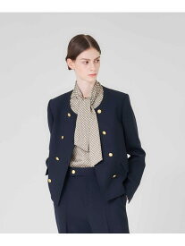 【Nikkei magazine/eclat掲載】【防しわ性】ダブルクロスストレッチ ジャケット Paul Stuart ポール・スチュアート ジャケット・アウター ノーカラージャケット ネイビー【送料無料】[Rakuten Fashion]