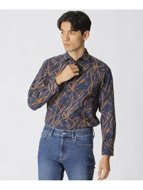 ベルト柄プリント起毛シャツ Paul Stuart ポール・スチュアート トップス シャツ・ブラウス ブラウン ネイビー【送料無料】[Rakuten Fashion]