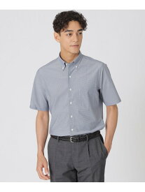 【WEB・一部店舗限定/吸水速乾/接触冷感】ミニチェックプリント ストレッチ半袖シャツ Paul Stuart ポール・スチュアート トップス シャツ・ブラウス グレー ネイビー【送料無料】[Rakuten Fashion]