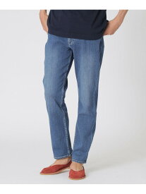 5ポケットストレッチデニムパンツ Paul Stuart ポール・スチュアート パンツ ジーンズ・デニムパンツ ブルー ホワイト グレー【送料無料】[Rakuten Fashion]