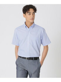 【形態安定/高通気/クールビズ】シャンブレーメッシュ半袖ボタンダウンシャツ Paul Stuart ポール・スチュアート トップス シャツ・ブラウス グレー ブルー【送料無料】[Rakuten Fashion]