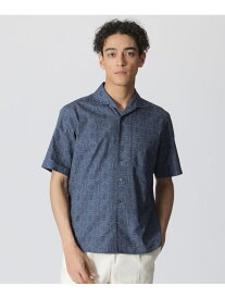 【SALE／21%OFF】バティック柄プリント 半袖シャツ Paul Stuart ポール・スチュアート トップス シャツ・ブラウス ネイビー ブラウン【RBA_E】【送料無料】[Rakuten Fashion]