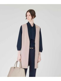 【ウォッシャブル】トリアセジョーゼット ジレ Paul Stuart ポール・スチュアート ジャケット・アウター ノーカラージャケット ブラウン ネイビー【送料無料】[Rakuten Fashion]