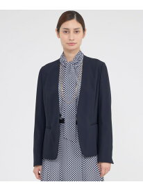 【ウォッシャブル】トリアセジョーゼット ジャケット Paul Stuart ポール・スチュアート ジャケット・アウター ノーカラージャケット ネイビー ブラウン【送料無料】[Rakuten Fashion]