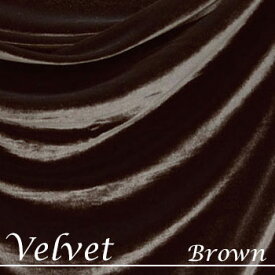 ベルベット生地 【ブラウン】伸縮性あり 1ヤードからオーダーカット 高級ストレッチ素材 2WAYベロア ファブリック 茶色 fab-velvet-brown
