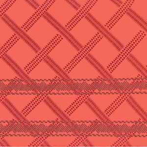 ハワイアンファブリック 赤 オヘカパラ タパ 柄 fab-2918RD【4ヤードまでメール便可】