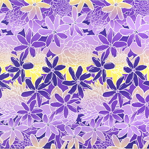 ハワイアンファブリック 紫 ティアレ グラデーション柄 fab-2921PPPP【4ヤードまでメール便可】