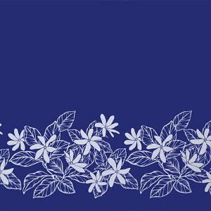 ハワイアンファブリック 青 ティアレ fab-2930BL 【4ヤードまでメール便可】