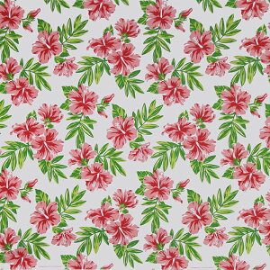 ハワイアンファブリック クリーム色 ハイビスカス fab-2933CR 【4ヤードまでメール便可】