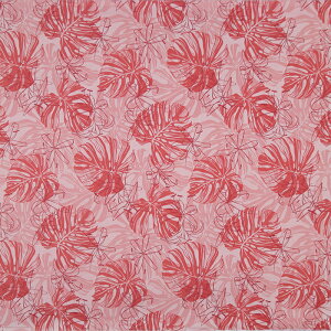 ハワイアンファブリック 赤 リリー・モンステラ fab-2934RD 【4ヤードまでメール便可】