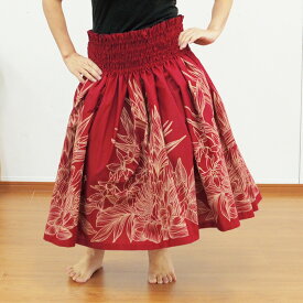 パウスカート 赤 ジンジャー バードオブパラダイス spau-2902RD サイズが選べる フラダンス衣装