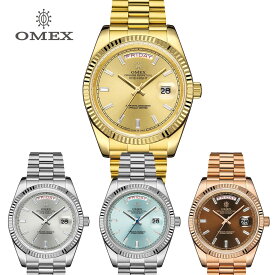 【レビュー特典付】OMEX ワンナイト 自動巻き メンズ腕時計 日本製ムーブメント デイデイト フルスペル表示 10気圧防水 ステンレス 腕時計 メンズ ビジネス カジュアル スーツ ギフト プレゼント おしゃれ ブランド オマージュ