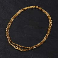 22K GP ロールチェーン ネックレス メンズ ジュエリー アクセサリー ゴールド 金 K22 シルバー ストリー…
