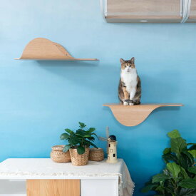 MYZOO マイズー STINGRAY スティングレー キャットウォーク 壁 キャットステップ おしゃれ 木目柄 木製 壁面アート ねこステップ 猫用品 全猫種 全年齢対応 インテリア