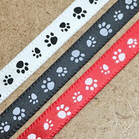 【月間優良ショップ受賞】1m売 幅5mm 肉球サテンリボン（細）アメリカ直輸入 ラッピング 猫柄 犬柄
