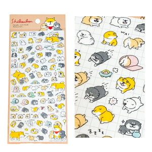 しばんばん 柴犬 シール(かまってちゃん・ベージュ)黒柴 犬柄 ステッカー マインドウェイブ