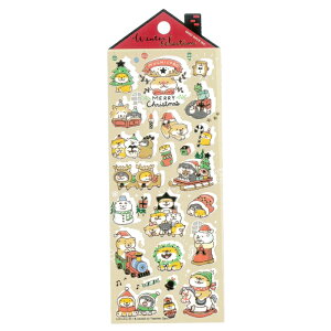 しばんばん 柴犬 ウインターセレクションシール(むちころクリスマス)犬柄 クリスマスシール