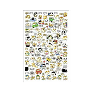 箔スケジュールシール 猫柄 犬柄 柴犬 ネコ 手帳シール スケジュール帳 デコ ステーショナリー 手帳用 文房具 パインブック