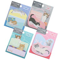 ねこハラ ダイカット付箋 ふせん 霜田有沙 猫柄 ネコ柄 茶トラ サバトラ ハチワレ はちわれ かわいい 文…