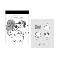 猫柄 プリチールック ミニメモ メモ帳 ネコ柄 白猫 ハチワレ グレイ